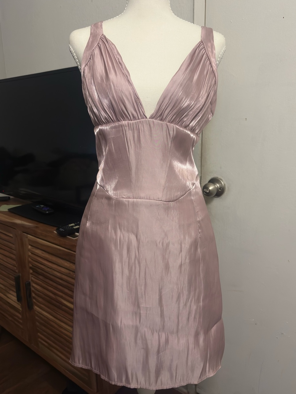Cider Dusty Rose Satin Slip Dress